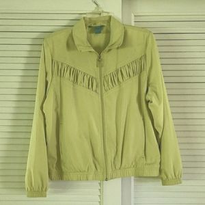 Vtg. 80's Koret Sport Full Zip Lined Jacket. Size S.  Lime Green